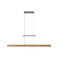 LED-HÄNGELEUCHTE Rhön 110/150/8 cm  - Silberfarben, Natur, Holz/Metall (110/150/8cm) - Waldwelt