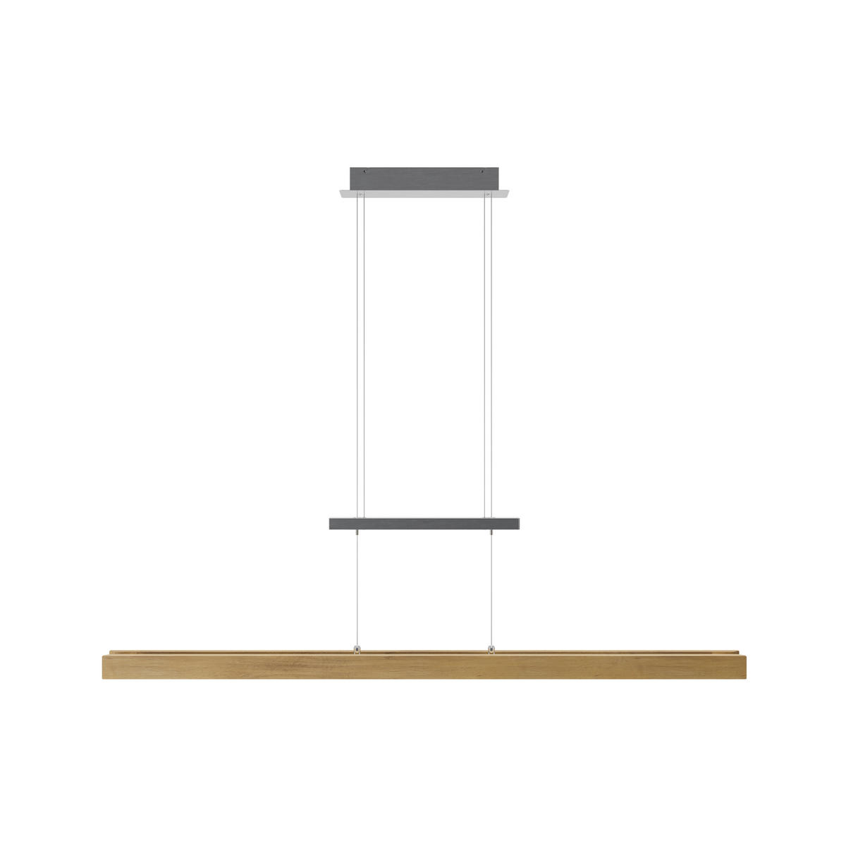 LED-HÄNGELEUCHTE Rhön 110/150/8 cm  - Silberfarben, Natur, Holz/Metall (110/150/8cm) - Waldwelt