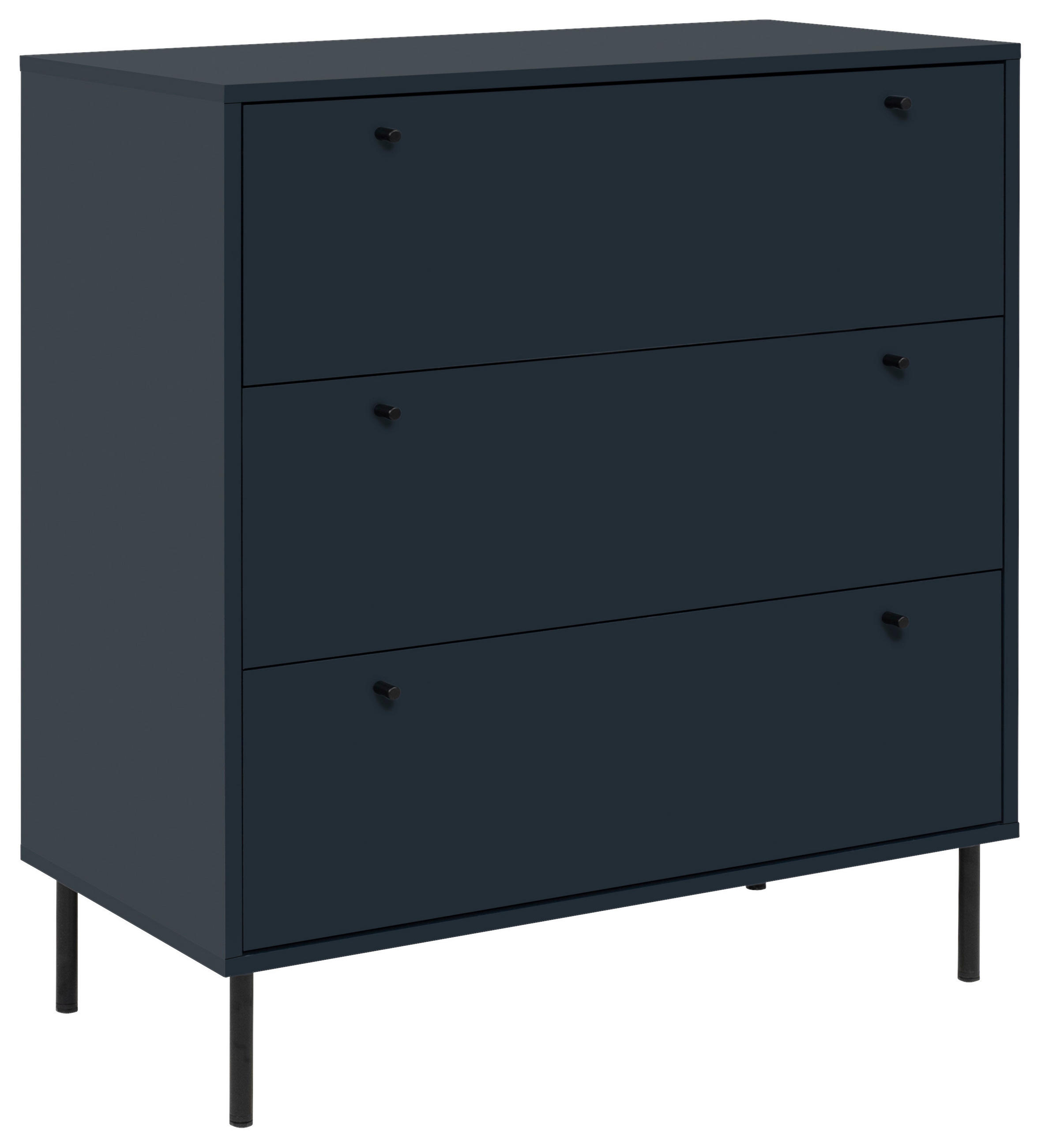 KOMMODE  in 80/90/40 cm  - Schwarz/Dunkelblau, Design, Holzwerkstoff/Metall (80/90/40cm) - MID.YOU