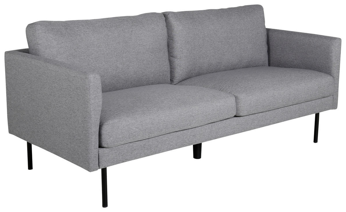 2-SITZER-SOFA in Textilgeflecht Grau, Schwarz  - Schwarz/Grau, Design, Textil/Metall (180/78/80cm) - Livetastic