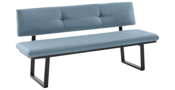 SITZBANK 180/86/60 cm in Schwarz, Hellblau - Schwarz/Hellblau, MODERN, Textil/Metall (180/86/60cm) - Cantus