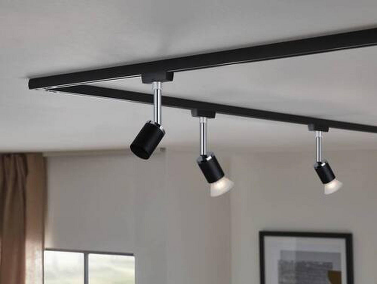 SCHIENENSYSTEM-STRAHLER Urail 5.8/15.1/6.6 cm   - Schwarz, Design, Kunststoff/Metall (5.8/15.1/6.6cm) - Paulmann
