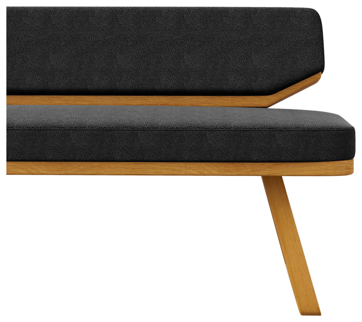 SITZBANK 190/80/52 cm Flachgewebe Eichefarben, Dunkelblau Eiche massiv  - Eichefarben/Dunkelblau, Basics, Holz/Textil (190/80/52cm) - Carryhome