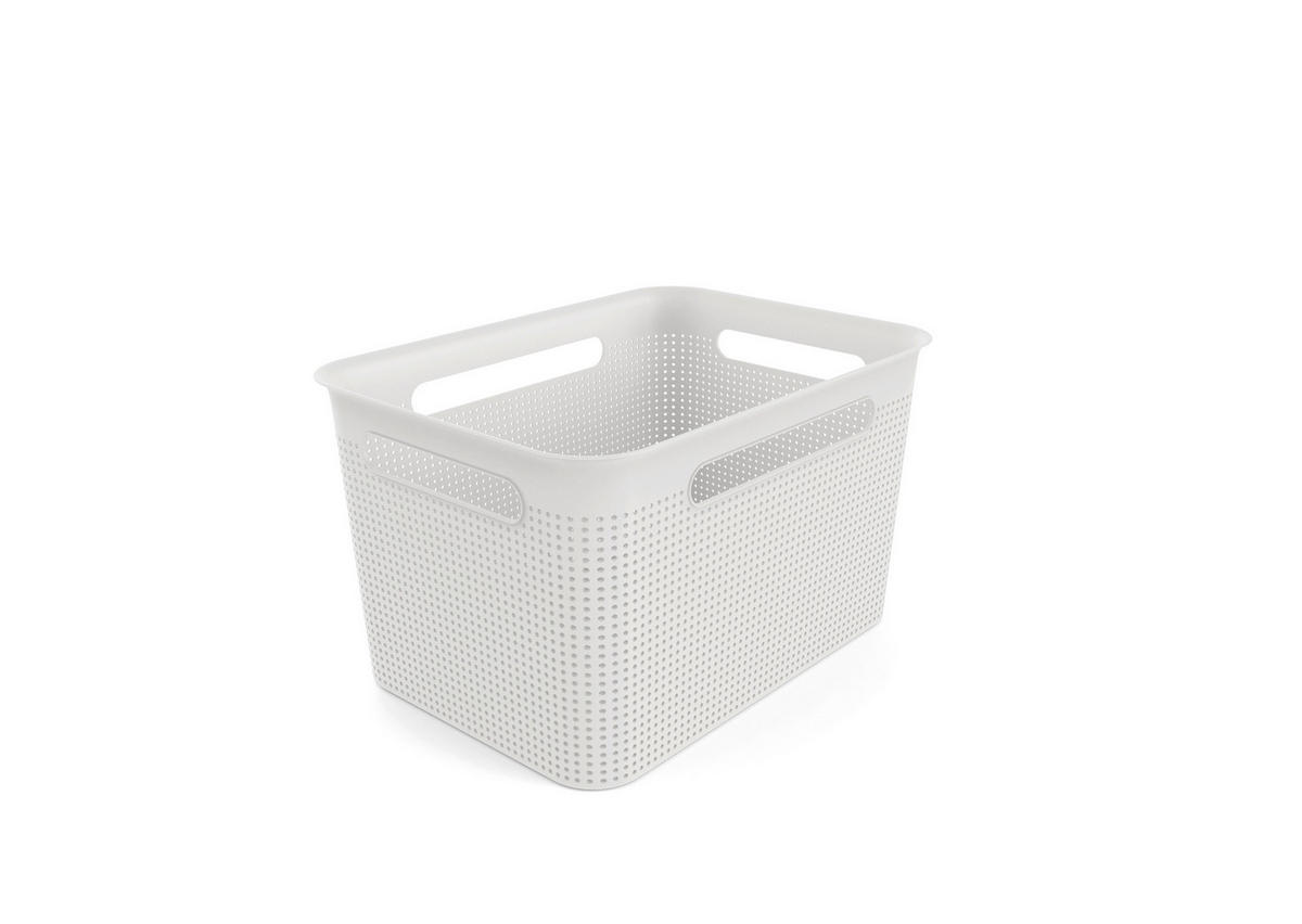 DOBOZ 36/26,2/21,1 cm  - fehér, Basics, műanyag (36/26,2/21,1cm) - Rotho