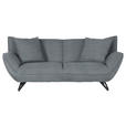 3-SITZER-SOFA in Feincord Dunkelgrau  - Dunkelgrau/Schwarz, Design, Textil/Metall (203/90/95cm) - Carryhome