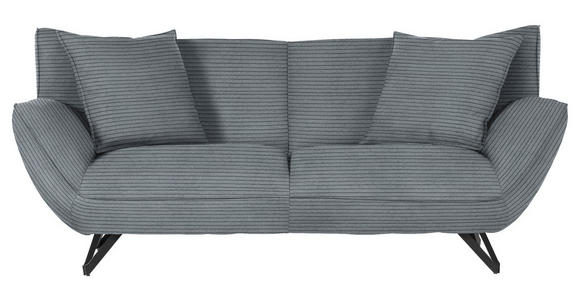 3-SITZER-SOFA in Feincord Dunkelgrau  - Dunkelgrau/Schwarz, Design, Textil/Metall (203/90/95cm) - Carryhome