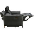 2-SITZER-SOFA  in Echtleder Schwarz   - Schwarz, Design, Leder/Metall (191/98/101cm) - Novel