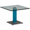 BEISTELLTISCH 60/60/44,5 cm Blau, Silberfarben quadratisch  - Blau/Silberfarben, KONVENTIONELL, Glas/Holzwerkstoff (60/60/44,5cm)