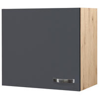 KÜCHENOBERSCHRANK 60/54/32 cm  in Eiche San Remo, Dunkelgrau  - Edelstahlfarben/Dunkelgrau, MODERN, Holzwerkstoff/Metall (60/54/32cm) - FlexWell