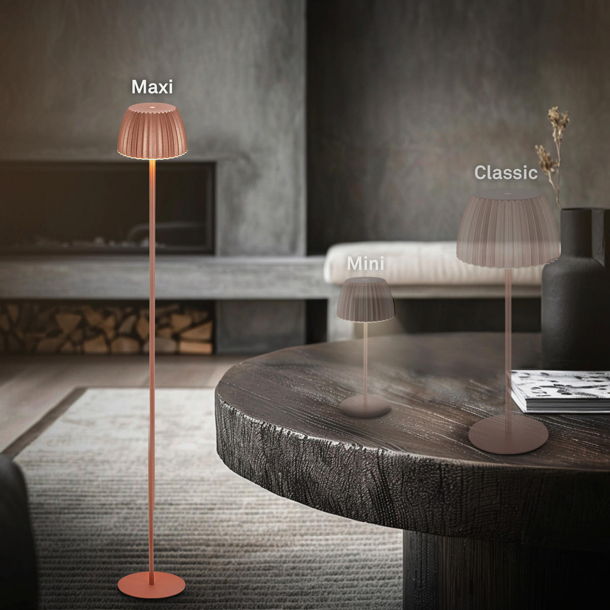 AKKU-STEHLEUCHTE 19/123,50 cm    - Kupferfarben, Basics, Kunststoff/Metall (19/123,50cm)