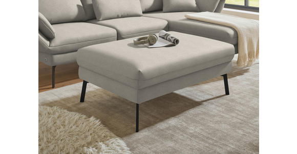 ECKSOFA  in Flachgewebe Naturfarben  255-365/175-224 cm  - Schwarz/Naturfarben, Design, Textil/Metall (255-365/175-224cm) - Dieter Knoll
