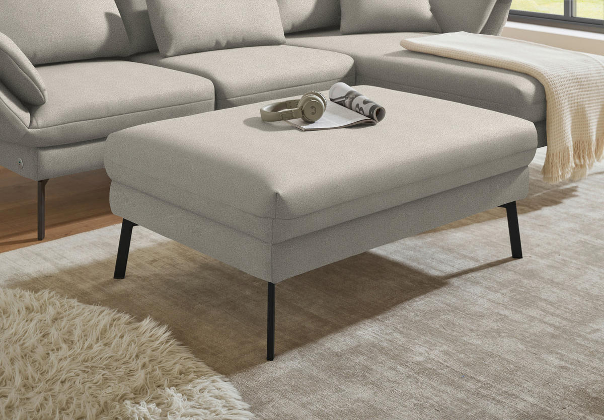 ECKSOFA  in Flachgewebe Naturfarben  255-365/175-224 cm  - Schwarz/Naturfarben, Design, Textil/Metall (255-365/175-224cm) - Dieter Knoll