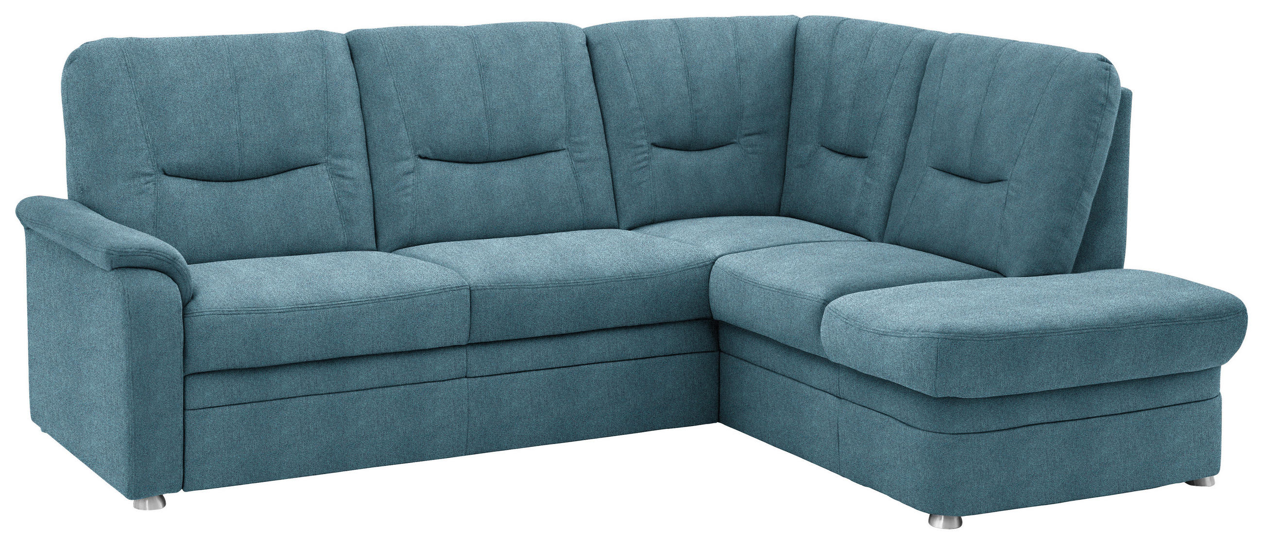 ECKSOFA  in Chenille Türkis  235/185 cm  - Türkis/Schwarz, KONVENTIONELL, Kunststoff/Textil (235/185cm) - Beldomo Comfort