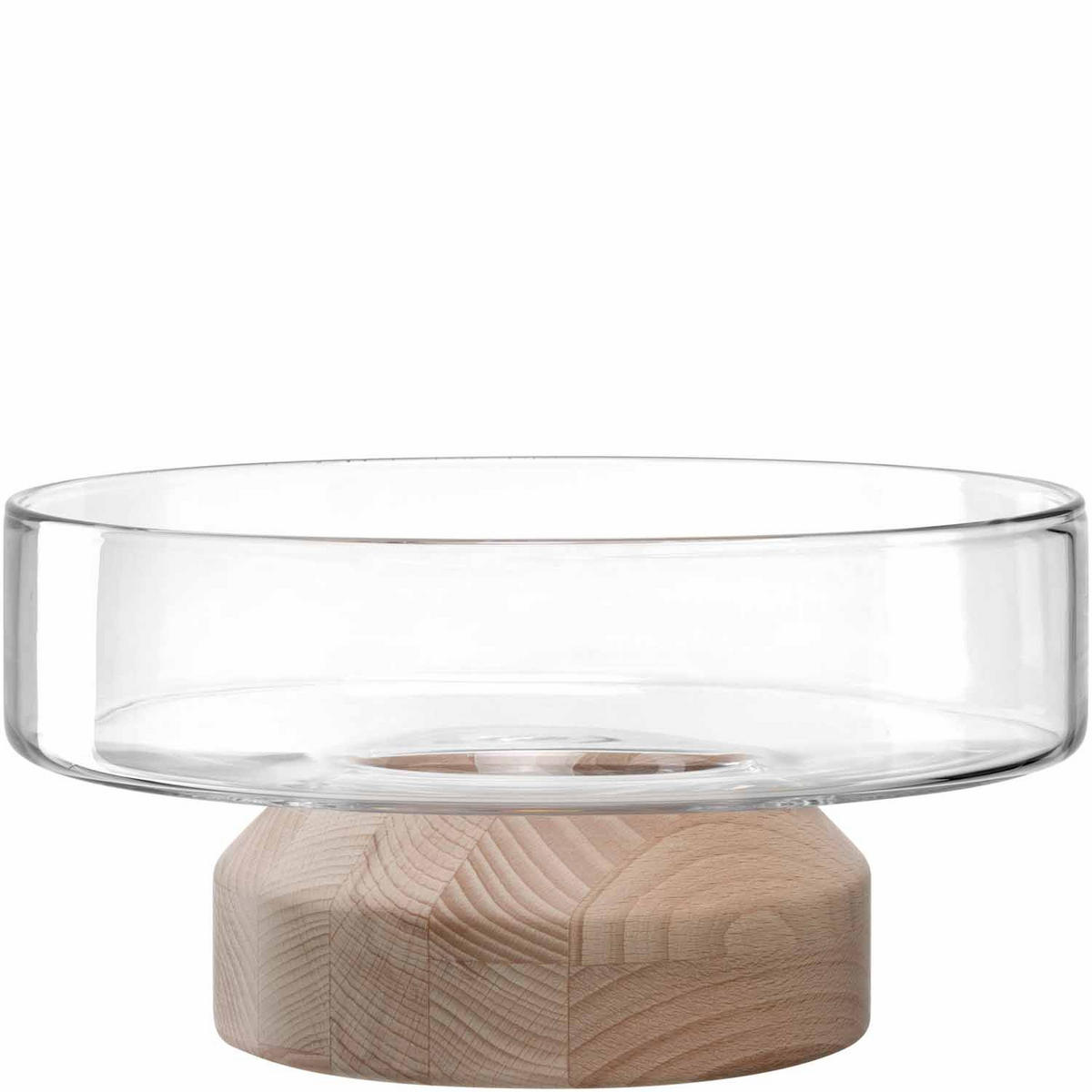 DEKOSCHALE - Transparent/Braun, KONVENTIONELL, Glas/Holz (26,50/13,40/26,50cm) - Leonardo