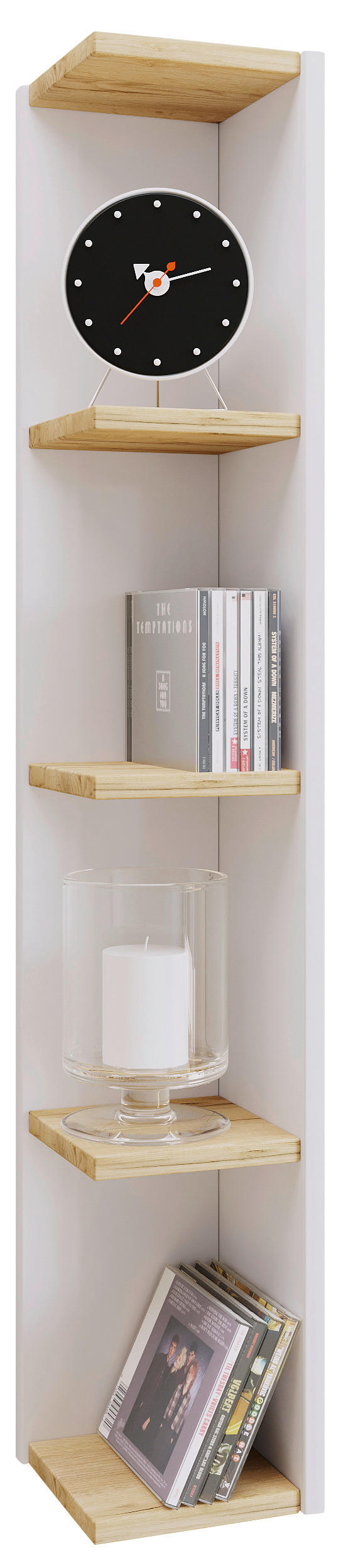 ÉTAGÈRE D'ANGLE in 15/97/17 cm Weiss, Honigeiche  - Honigeiche/Weiss, Design, Holzwerkstoff (15/97/17cm) - MID.YOU