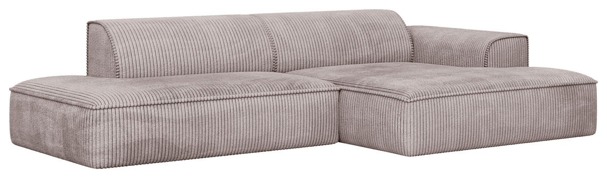 ECKSOFA BILLUND Cappuccino Cord Nierenkissen  - Schwarz/Cappuccino, KONVENTIONELL, Kunststoff/Textil (294/165cm) - Livetastic