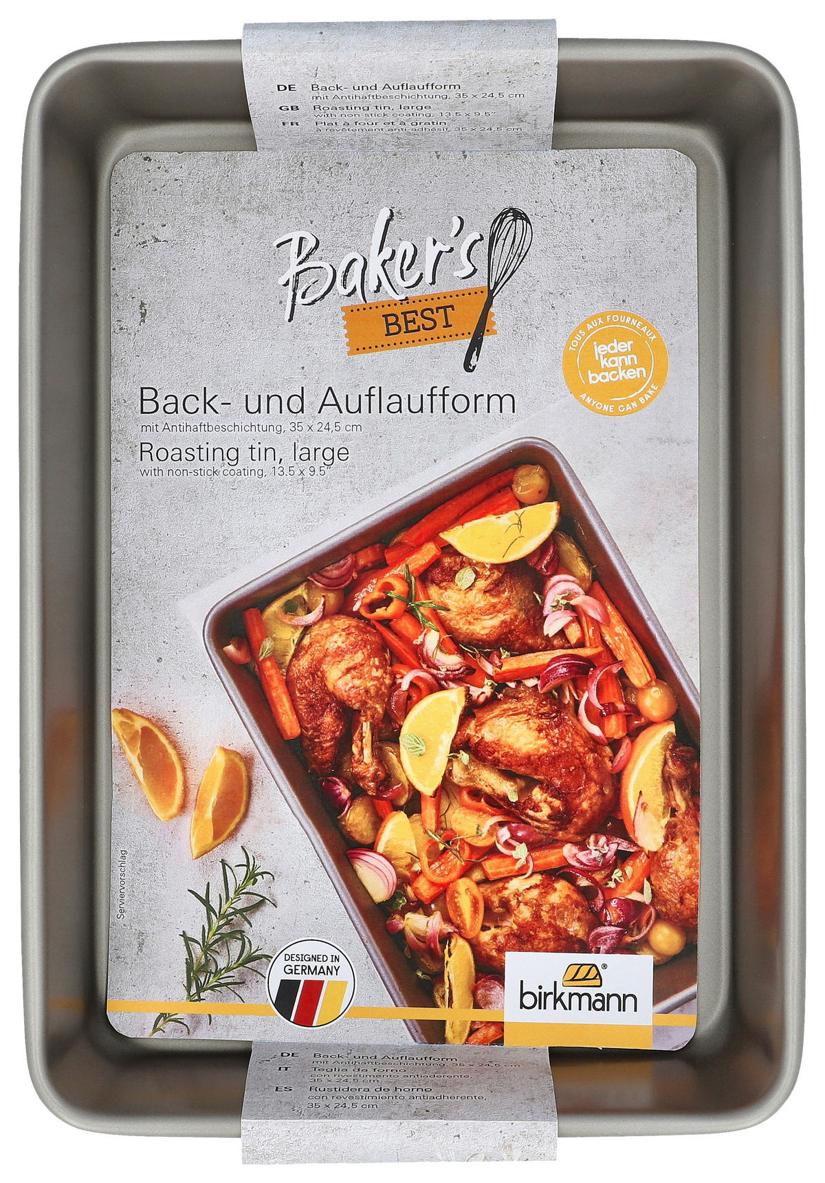 AUFLAUFFORM Metall  - Anthrazit, Basics, Metall (36/24/6,5cm) - Birkmann