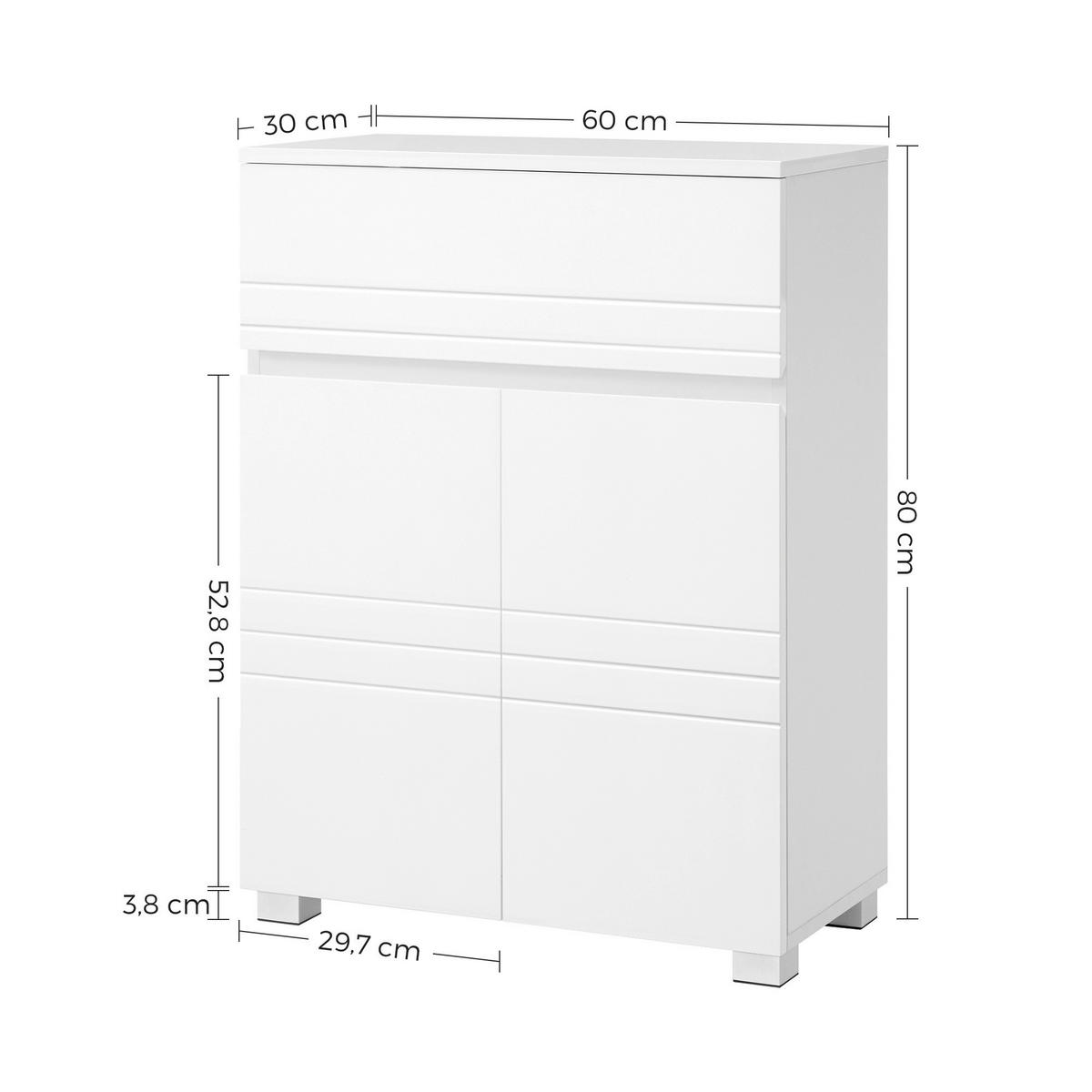 MIDI SKŘÍŇKA, bílá, 60/80/30 cm - bílá/barvy stříbra, Trend, kompozitní dřevo/plast (60/80/30cm) - MID.YOU