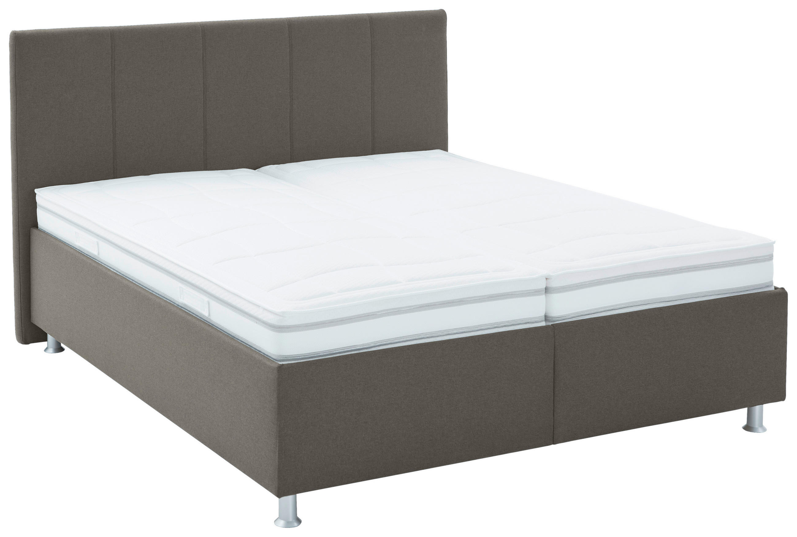 POLSTERBETT gepolstertes Kopfteil, Bettkasten, Lattenroste, Matratzen Hellbraun 200/200 cm  - Hellbraun/Silberfarben, KONVENTIONELL, Holz/Holzwerkstoff (200/200cm) - Beldomo - Sleep