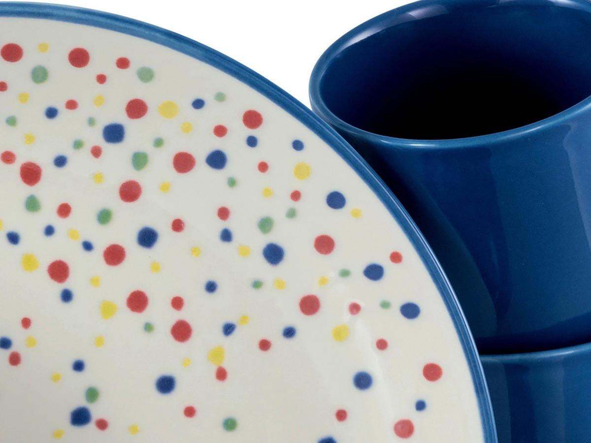 KOMBISERVICE Joy Blau-bunt 16-teilig  - Blau/Creme, Basics, Keramik - Creatable