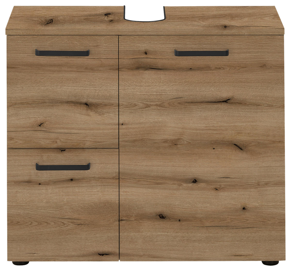 WASCHBECKENUNTERSCHRANK 70/60/35 cm  - Eichefarben/Schwarz, Modern, Holzwerkstoff/Kunststoff (70/60/35cm) - MID.YOU