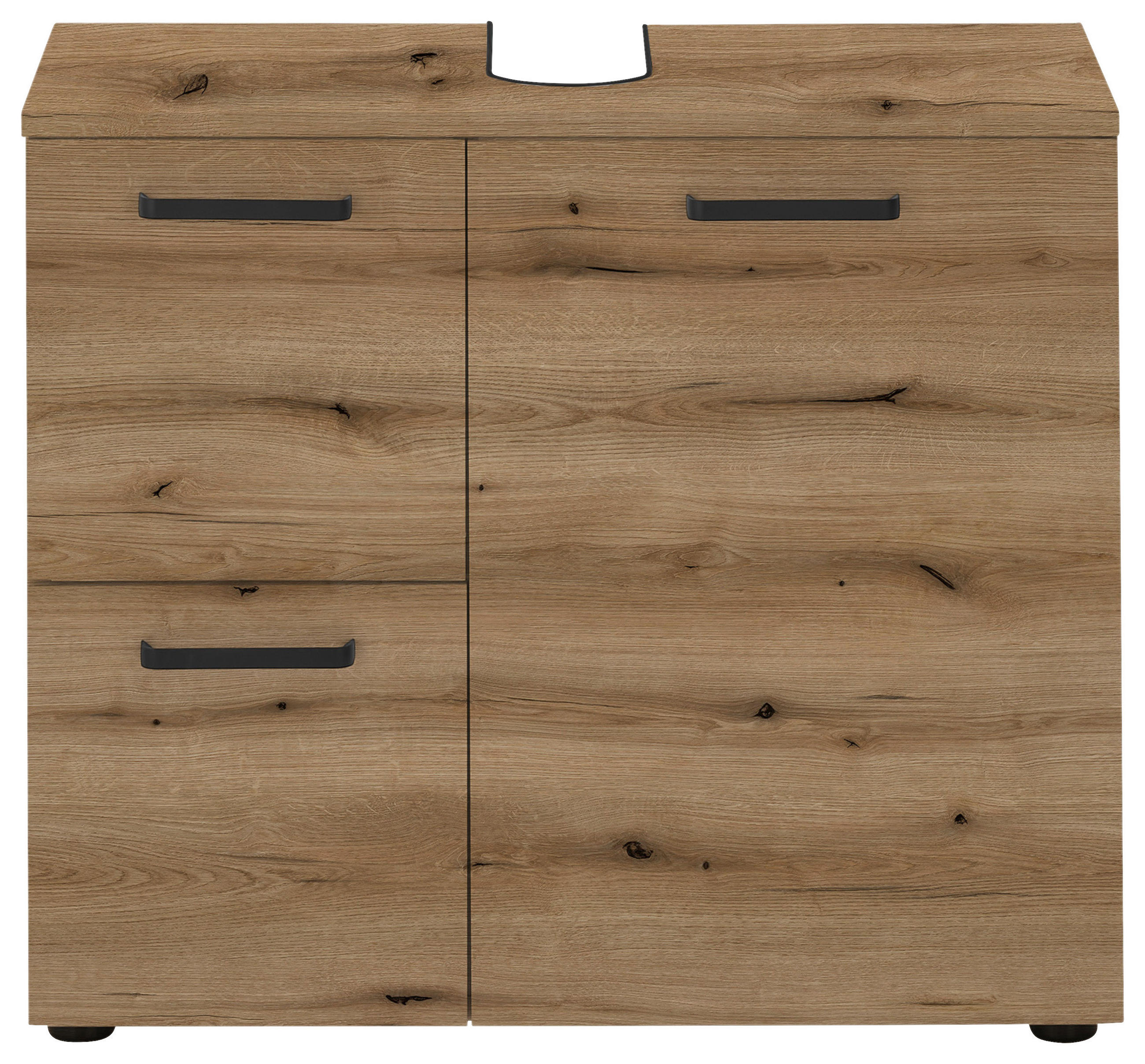 Thumbnail - Mid.you Waschbeckenunterschrank, Eiche, Kunststoff, 1 Fächer, 2 Schublade(n) Schubladen, 70x60x35 cm, stehend, Badezimme...