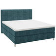 BOXSPRINGBETT 200/200 cm  in Blau  - Chromfarben/Blau, KONVENTIONELL, Kunststoff/Textil (200/200cm) - Voleo