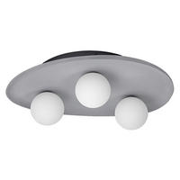 DECKENLEUCHTE    50/38.5/15.5 cm  - Grau, Basics, Glas/Stein (50/38.5/15.5cm) - Osram