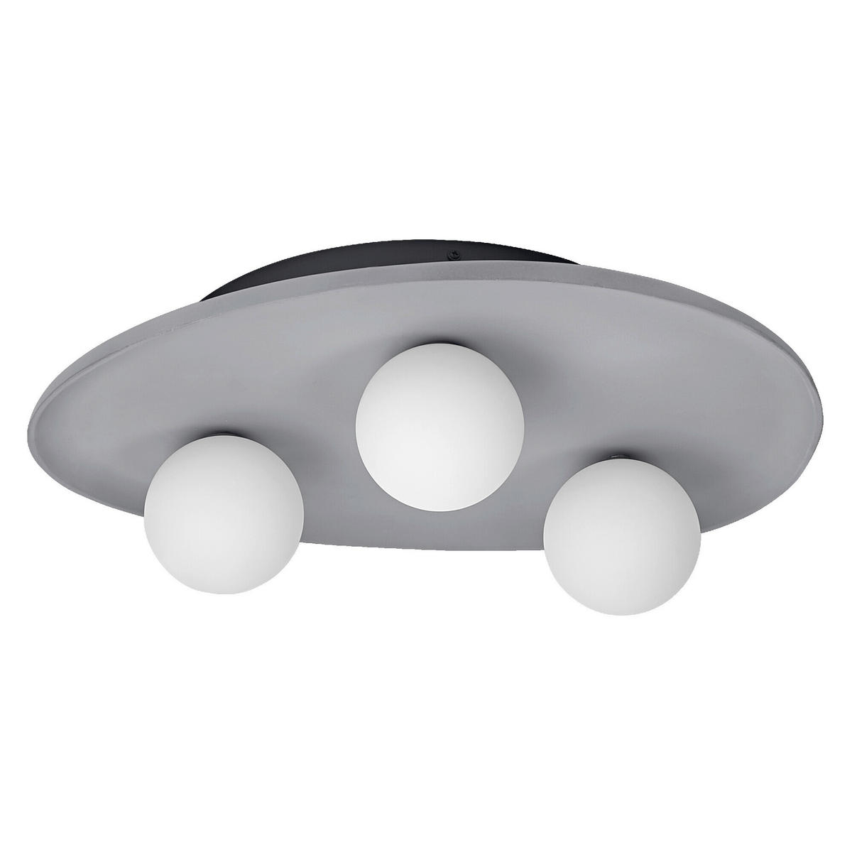 DECKENLEUCHTE    50/38.5/15.5 cm  - Grau, Basics, Glas/Stein (50/38.5/15.5cm) - Osram