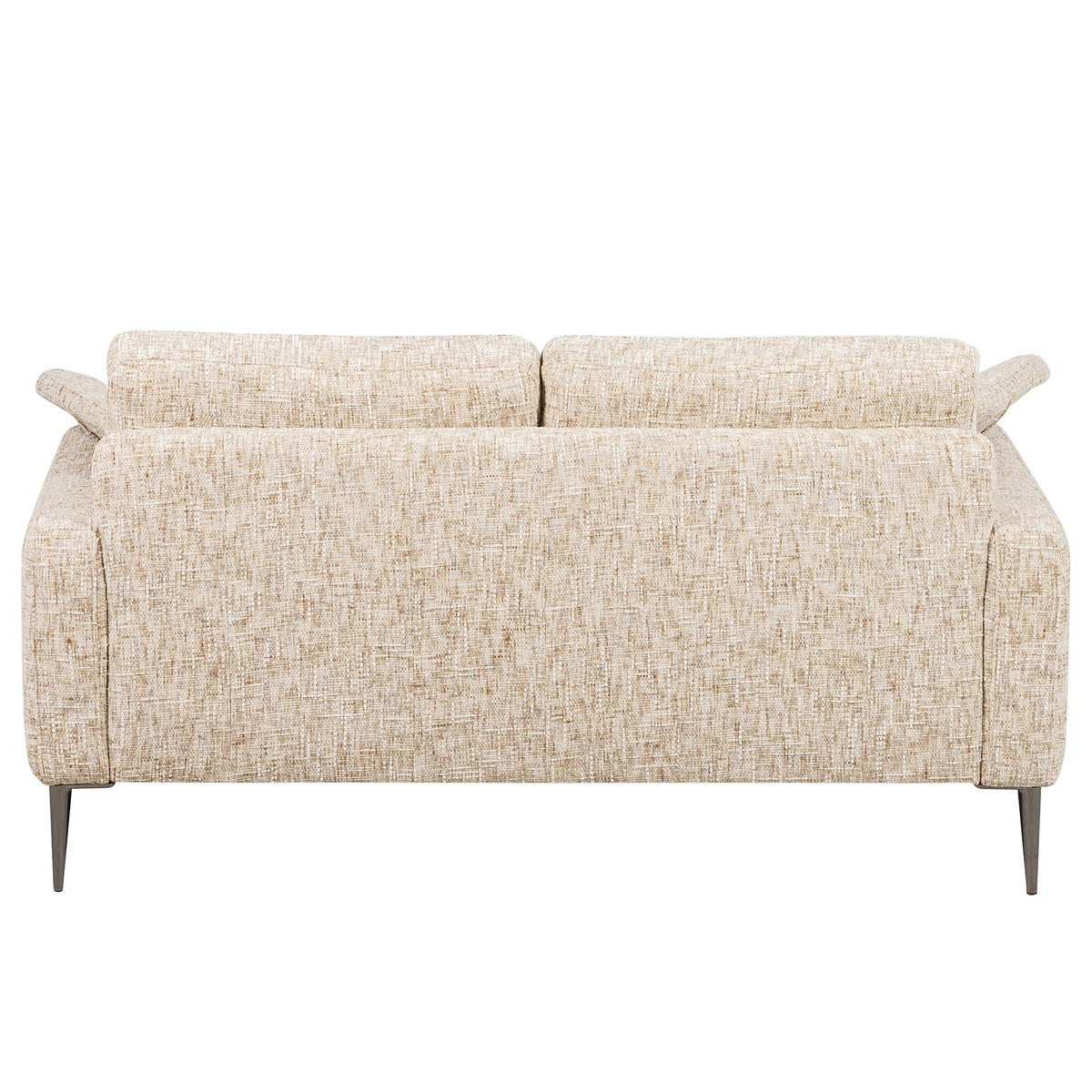 2-SITZER-SOFA Webstoff Beige  - Beige/Schwarzchrom, Design, Textil/Metall (157/85/92cm) - Livetastic