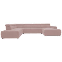 WOHNLANDSCHAFT Rosa Mikrofaser  - Schwarz/Rosa, Design, Kunststoff/Textil (228/359/175cm) - MID.YOU