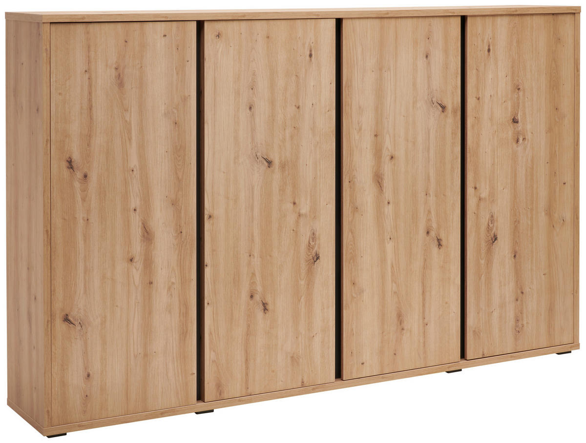 OMARA ZA ČEVLJE barve hrasta - barve hrasta/barve aluminija, Moderno, umetna masa/leseni material (192,7/120/33,8cm) - Xora