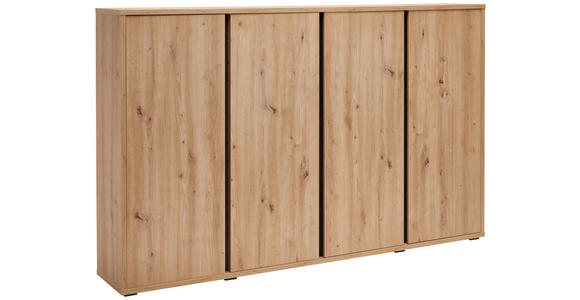 SCHUHSCHRANK 192,7/120/33,8 cm - Eichefarben/Alufarben, MODERN, Holzwerkstoff/Kunststoff (192,7/120/33,8cm) - Xora