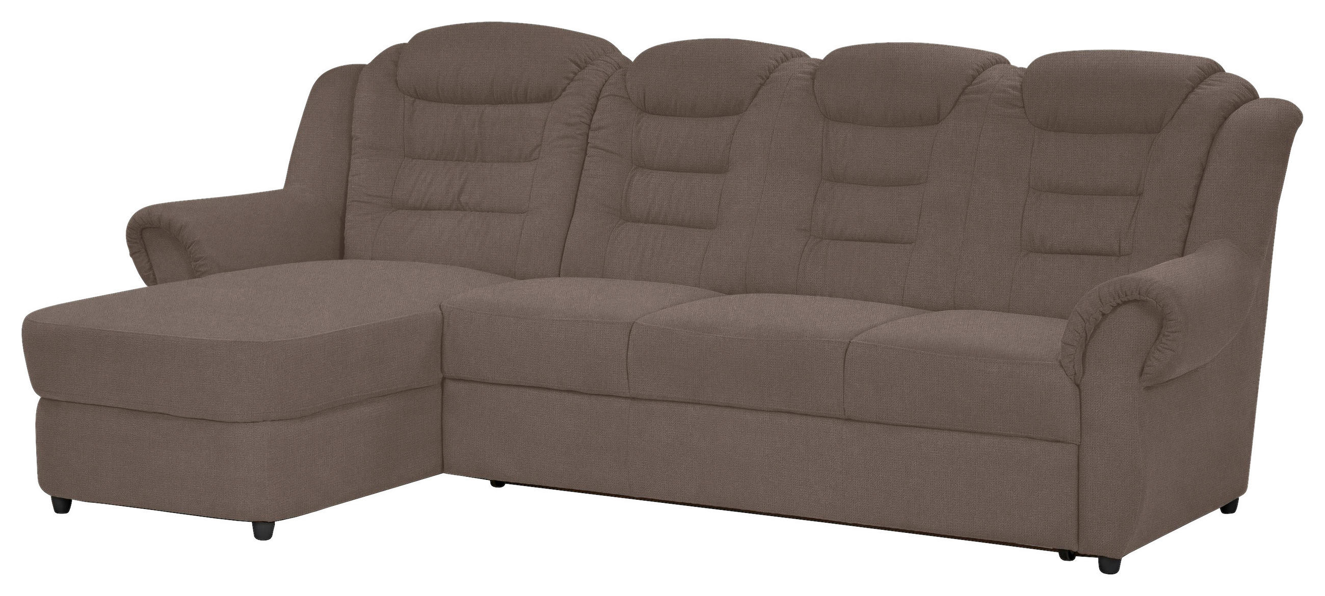 ECKSOFA Taupe Chenille - Taupe/Schwarz, KONVENTIONELL, Kunststoff/Textil (165/262cm) - Livetastic