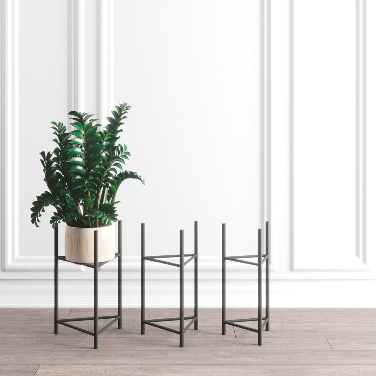 BLUMENSTÄNDER in Metall  - Schwarz, Basics, Metall (35/60/35cm)