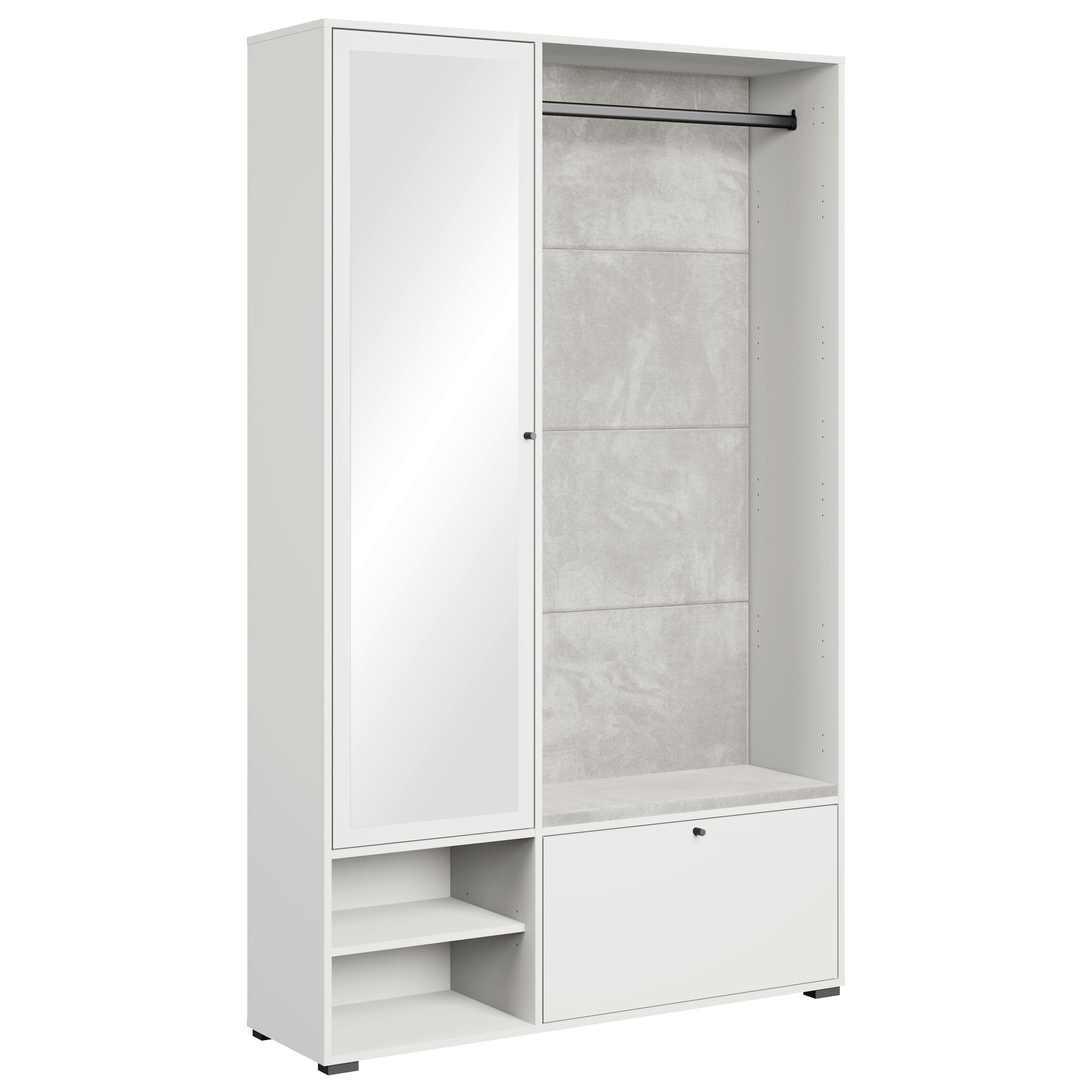 HALLMÖBEL 4 delar i 117,3/190/33 cm vit 190/117,3/33 cm