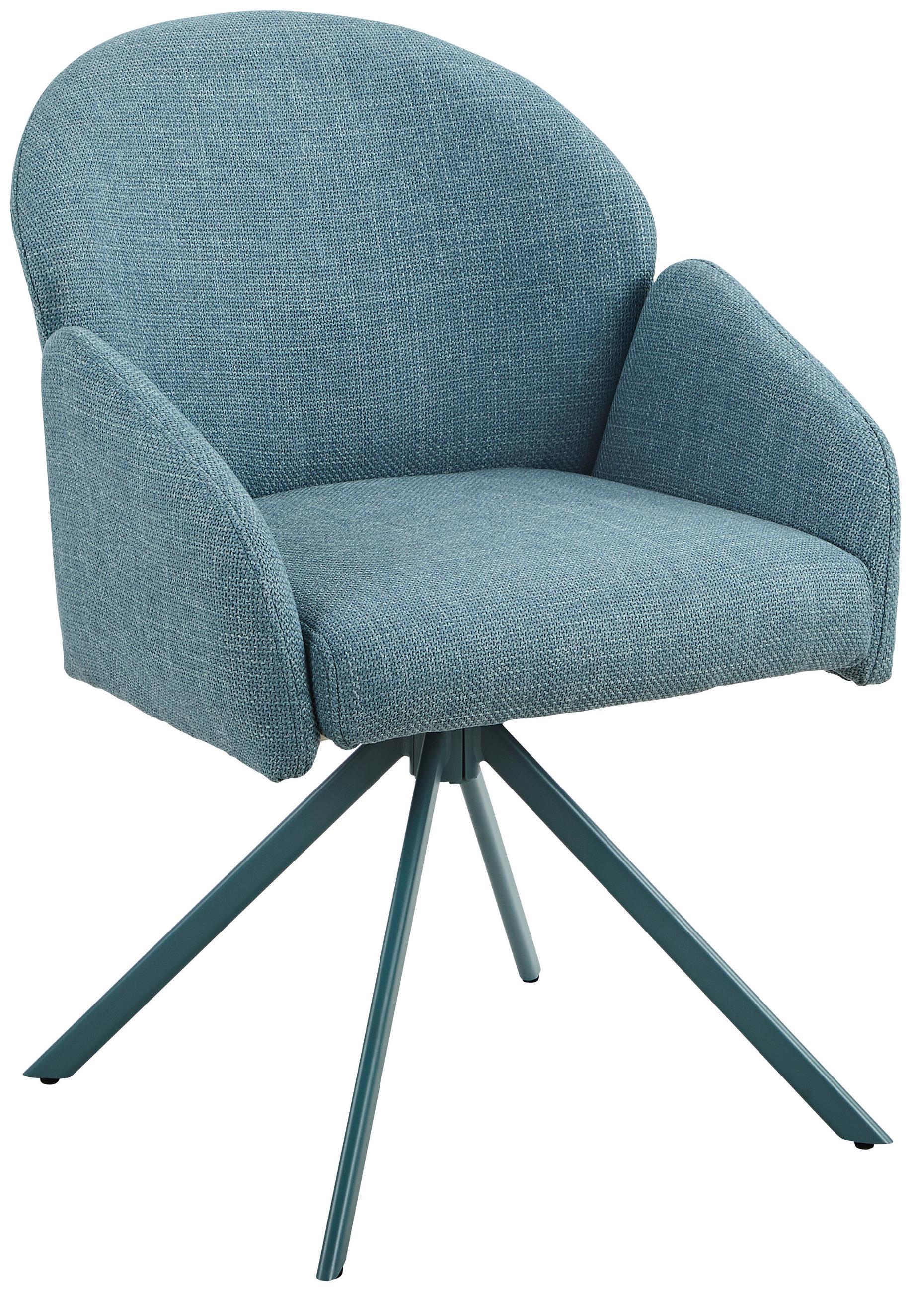Armlehnstuhl Holly drehbar Webstoff Blau, B: 56,5 cm