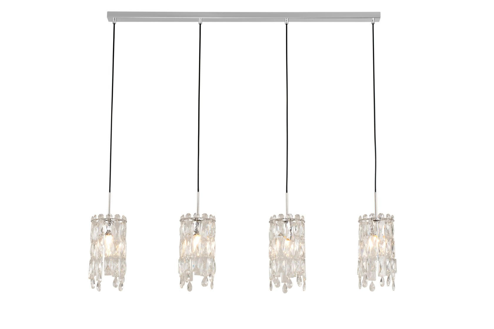 HÄNGELEUCHTE 118/14/150 cm  - Chromfarben/Transparent, Design, Glas/Metall (118/14/150cm) - Glandor