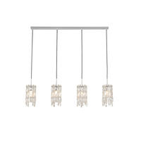 HÄNGELEUCHTE 118/14/150 cm  - Chromfarben/Transparent, Design, Glas/Metall (118/14/150cm) - Glandor