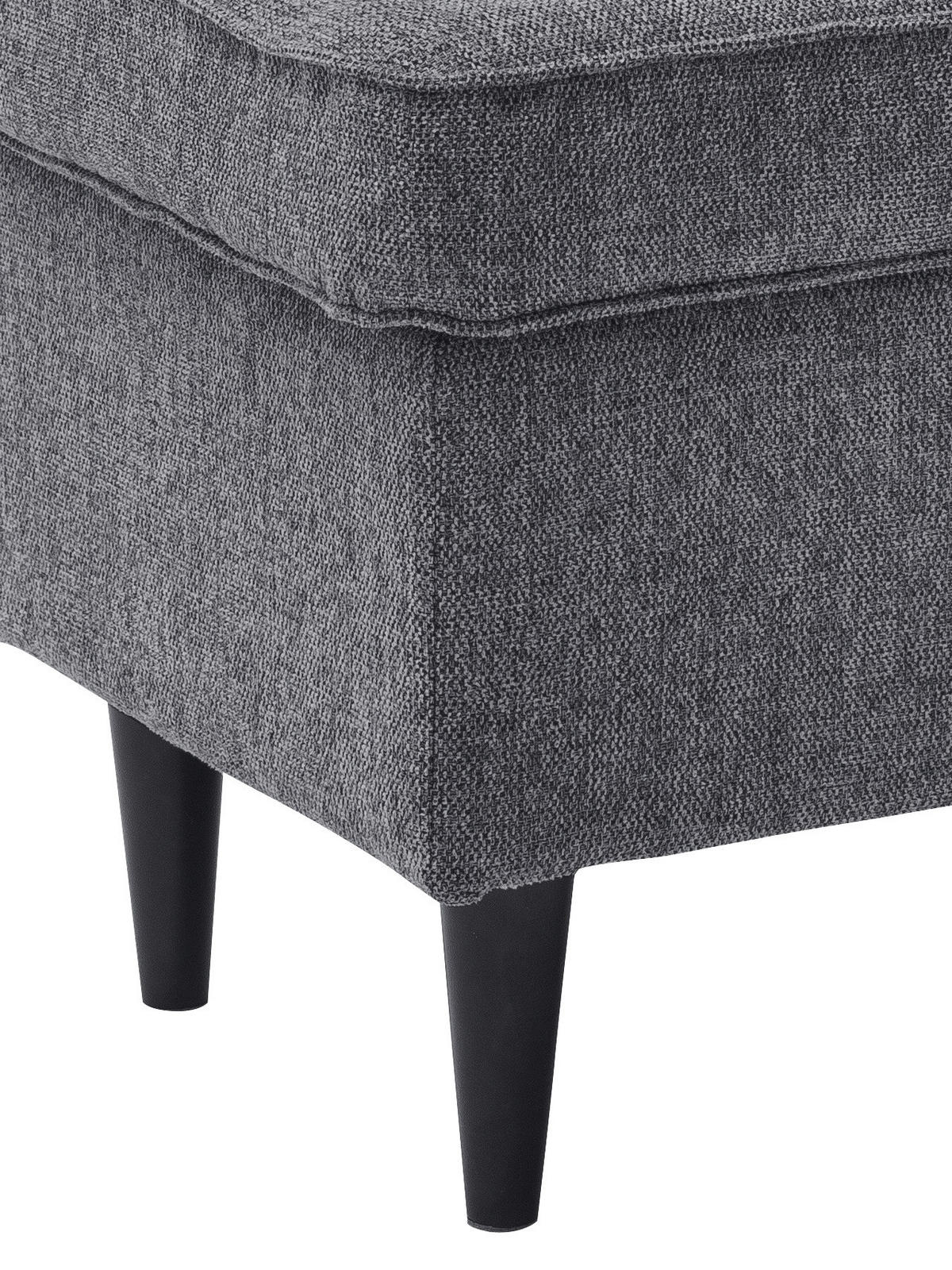 HOCKER in Textil, Holzwerkstoff Anthrazit  - Anthrazit/Schwarz, Basics, Holzwerkstoff/Textil (63/43/42cm) - MID.YOU