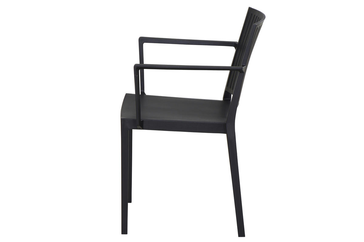 GARTENGARNITUR 3-teilig Stahl  - Anthrazit, Basics, Kunststoff/Metall (80/80/80cm) - Siena Garden