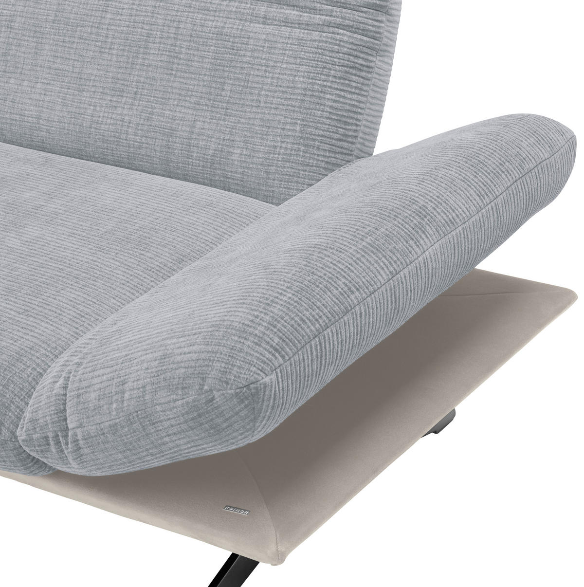 ECKSOFA in Flachgewebe Grau  277/209 cm  - Edelstahlfarben/Grau, Design, Textil/Metall (277/209cm) - Koinor