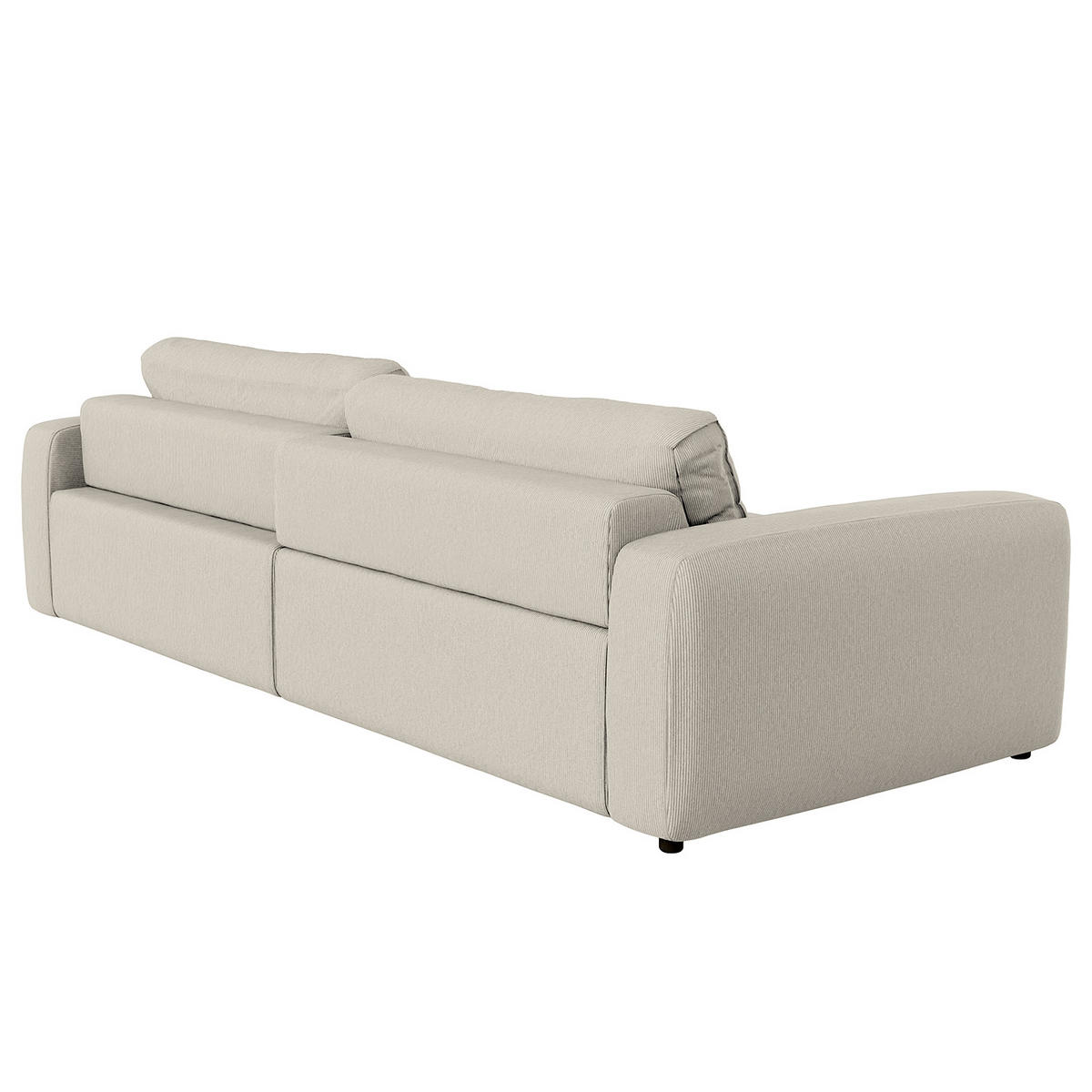 BIGSOFA in Cord Grau  - Schwarz/Grau, Modern, Kunststoff/Textil (264/84/125cm) - Trendmanufaktur