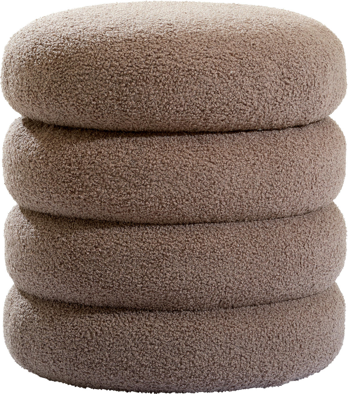 HOCKER Teddystoff Dunkelbraun  - Dunkelbraun/Hellgrau, Trend, Textil (41/42/41cm) - Xora