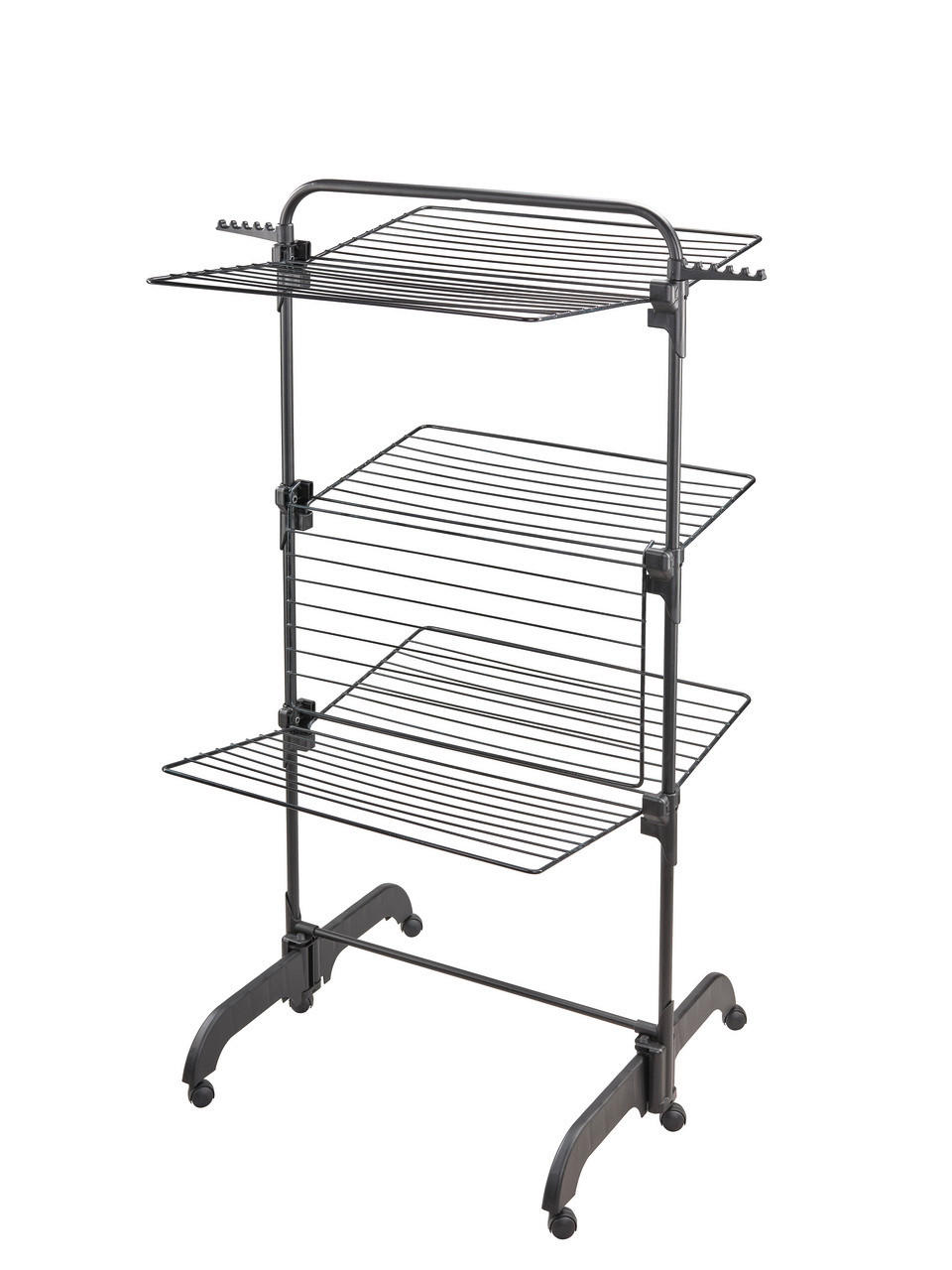 TURMWÄSCHETROCKNER COMFORT TOWER 420 BLACK 76,5/70/145 cm  - Schwarz, Basics, Kunststoff (76,5/70/145cm) - Leifheit