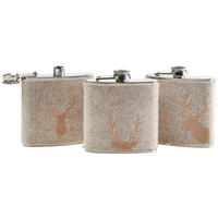 TRINKFLASCHE  - Silberfarben/Grau, KONVENTIONELL, Textil/Metall (9,2/3/11cm) - Ambia Home