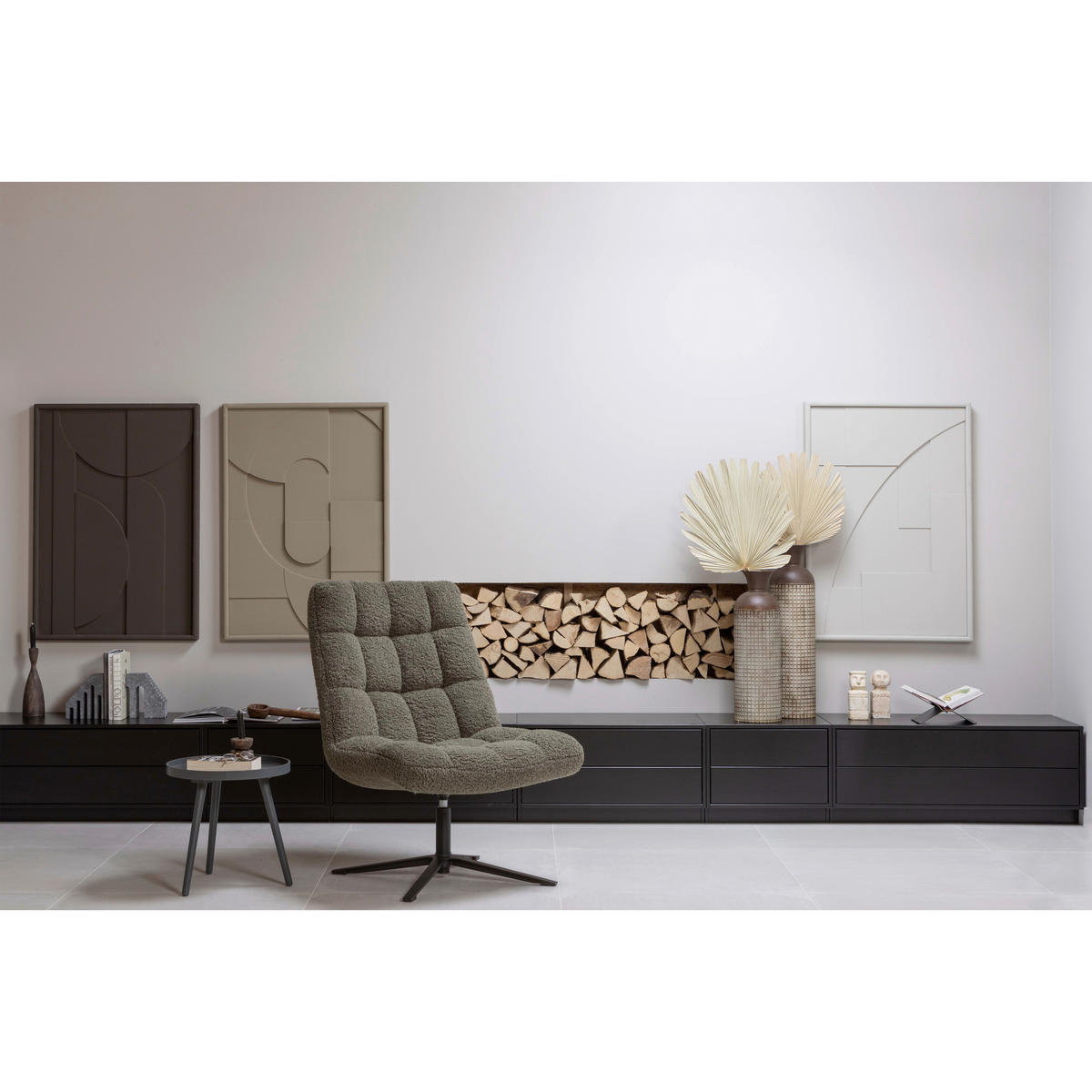 SESSEL in Teddystoff Dunkelgrün  - Dunkelgrün/Schwarz, Design, Textil/Metall (70/101/85cm) - Livetastic