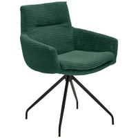 ARMLEHNSTUHL   Cord  Grün  - Schwarz/Grün, Design, Textil/Metall (61/85/64cm) - Musterring