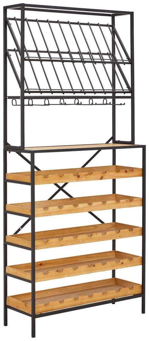 WEINREGAL  - Schwarz/Naturfarben, Design, Holz/Holzwerkstoff (80/180/30cm) - Landscape