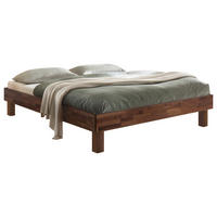 BETT Nussbaum massiv 160/200 cm Nussbaumfarben  - Nussbaumfarben, Natur, Holz (160/200cm) - Hasena